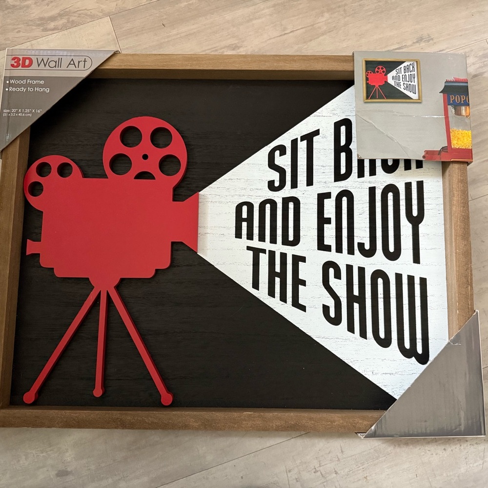 Red and Black Movie Projector Wall Art